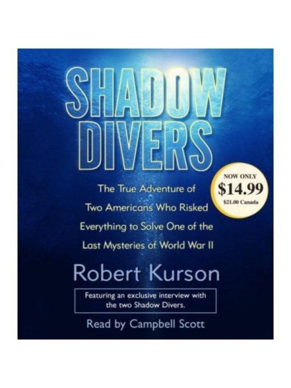 Shadow Divers Audiobook CD Robert Kurson WWII Submarine U boat Chatterton Kohler